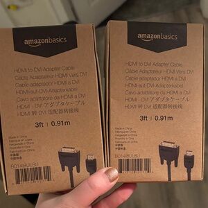 2 Pack- Amazon Basics Black HDMI to DVI Adapter Cable - 3ft